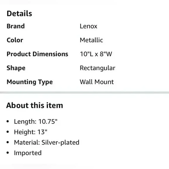 New Lenox Devotion 8x10 Picture Frame Silver Plated Crystal Hang Table Top NIB - Picture 6 of 15